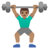 man lifting weights, medium skin tone